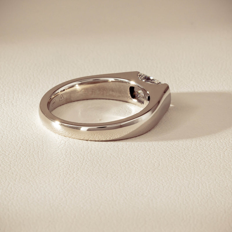 Platinum 1.02ct Reclaimed Fancy Rectangular Diamond Astrid Ring - Ring - Walker & Hall