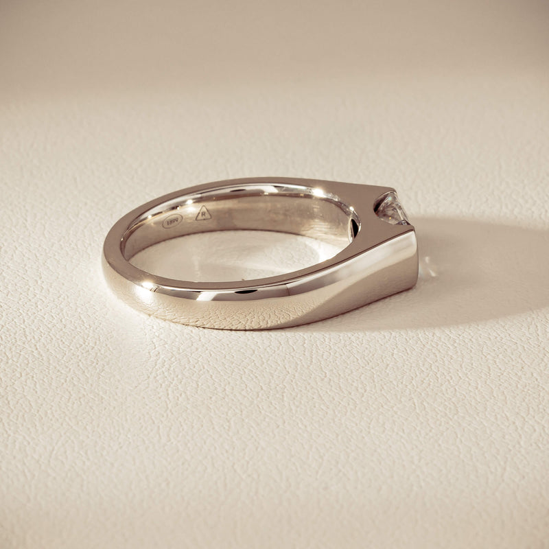 Platinum 1.02ct Reclaimed Fancy Rectangular Diamond Astrid Ring - Ring - Walker & Hall