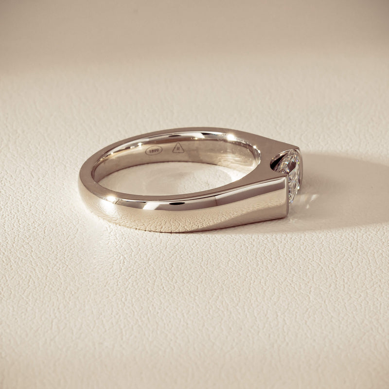 Platinum 1.02ct Reclaimed Fancy Rectangular Diamond Astrid Ring - Ring - Walker & Hall