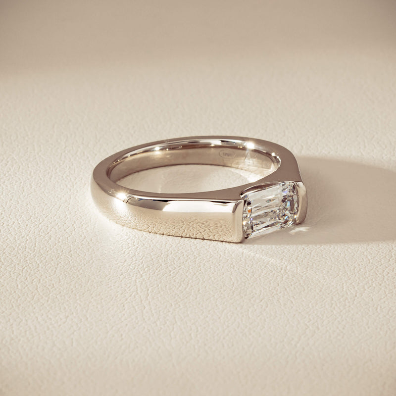 Platinum 1.02ct Reclaimed Fancy Rectangular Diamond Astrid Ring - Ring - Walker & Hall