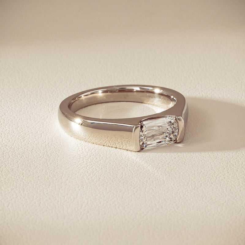 Platinum 1.02ct Reclaimed Fancy Rectangular Diamond Astrid Ring - Ring - Walker & Hall