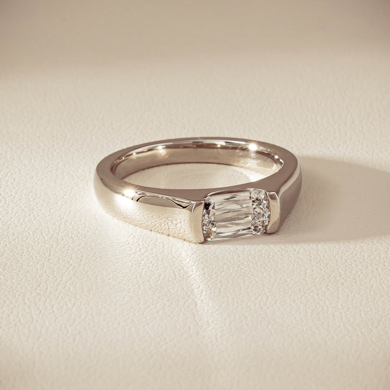 Platinum 1.02ct Reclaimed Fancy Rectangular Diamond Astrid Ring - Ring - Walker & Hall