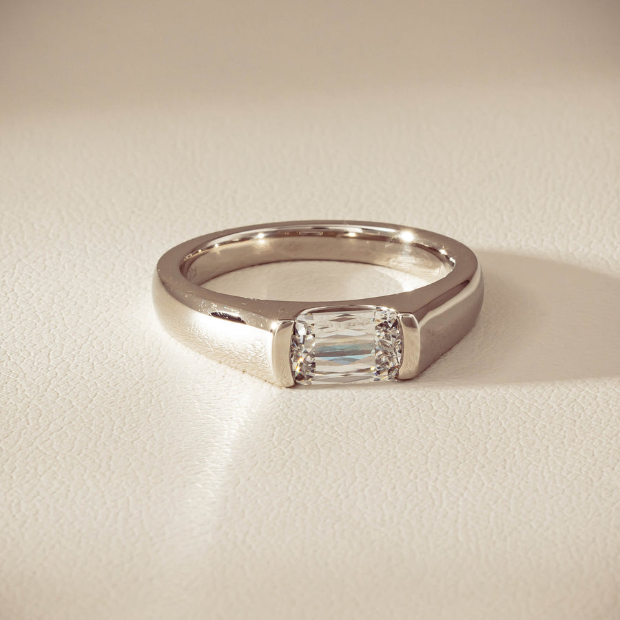 Platinum 1.02ct Reclaimed Fancy Rectangular Diamond Astrid Ring - Ring - Walker & Hall