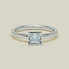 18ct White Gold .52ct Reclaimed Princess-Cut Diamond Elle Ring - Ring - Walker & Hall