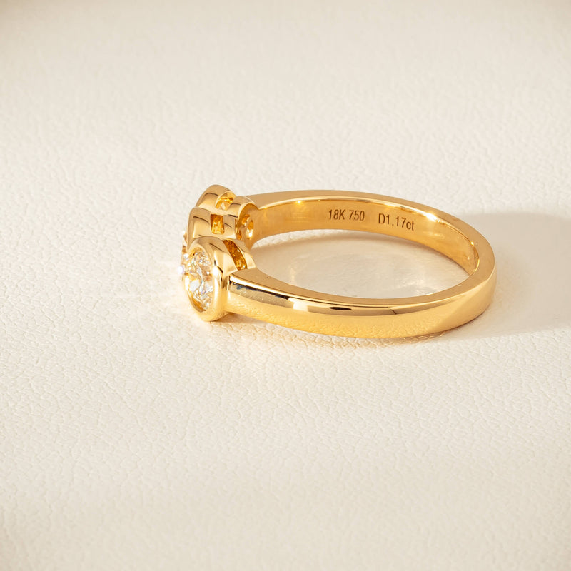 18ct Yellow Gold 1.17ct Diamond Three-Stone Natalia Ring - Ring - Walker & Hall