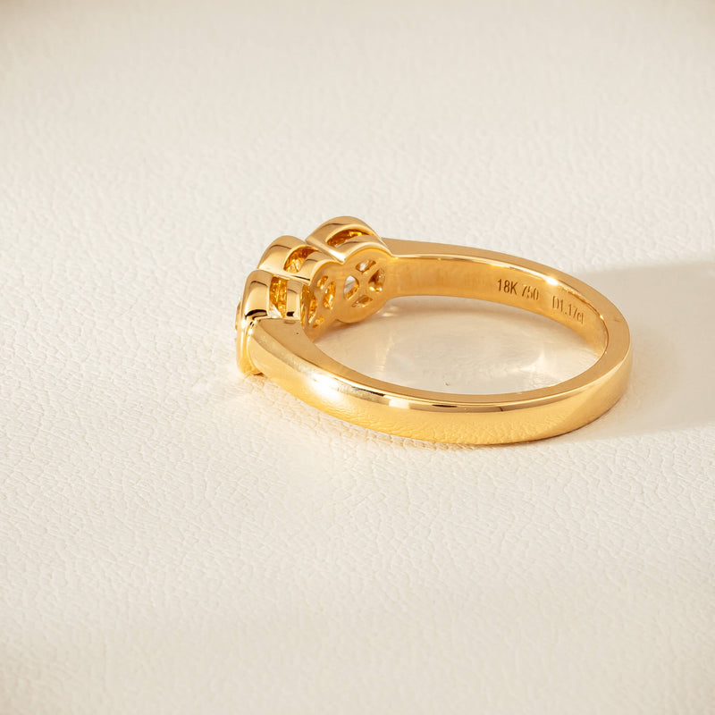 18ct Yellow Gold 1.17ct Diamond Three-Stone Natalia Ring - Ring - Walker & Hall