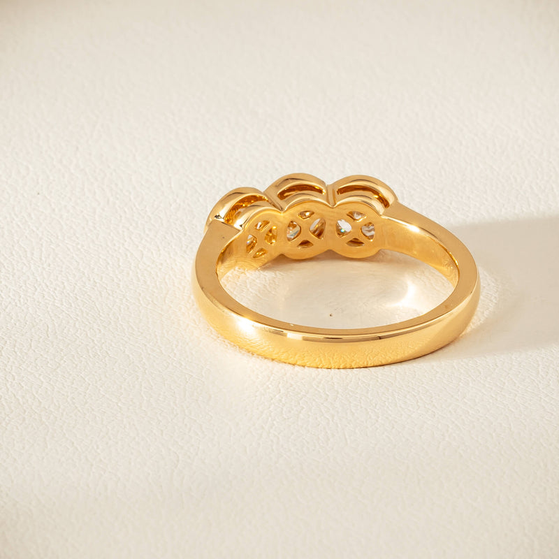 18ct Yellow Gold 1.17ct Diamond Three-Stone Natalia Ring - Ring - Walker & Hall