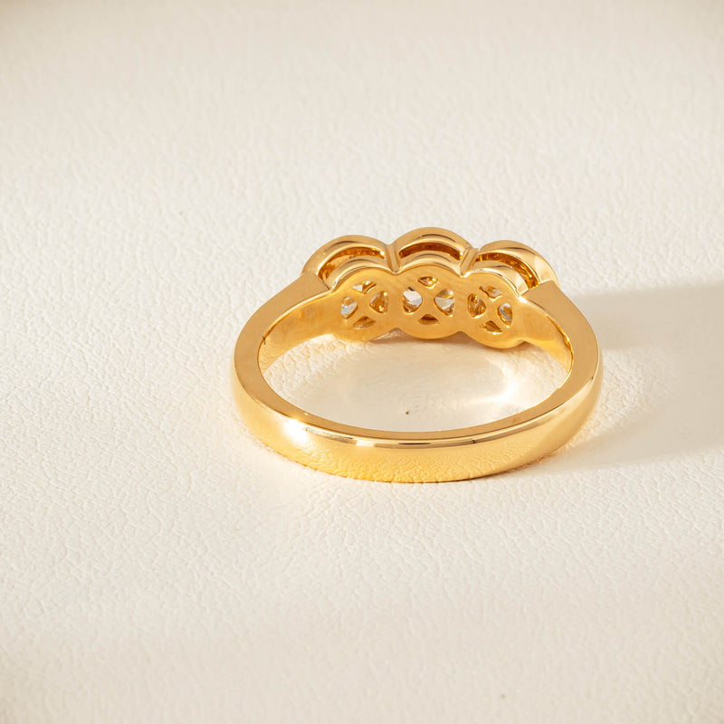 18ct Yellow Gold 1.17ct Diamond Three-Stone Natalia Ring - Ring - Walker & Hall