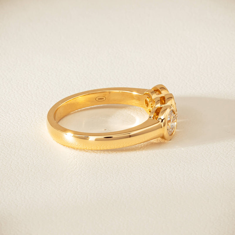 18ct Yellow Gold 1.17ct Diamond Three-Stone Natalia Ring - Ring - Walker & Hall