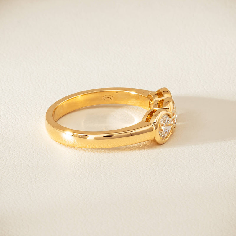 18ct Yellow Gold 1.17ct Diamond Three-Stone Natalia Ring - Ring - Walker & Hall