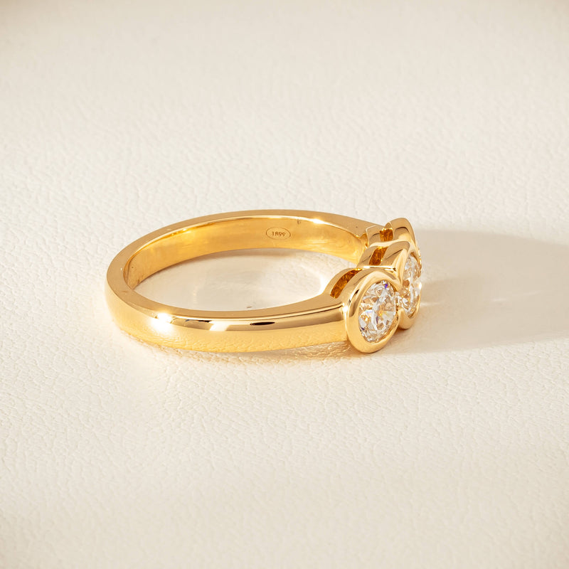 18ct Yellow Gold 1.17ct Diamond Three-Stone Natalia Ring - Ring - Walker & Hall