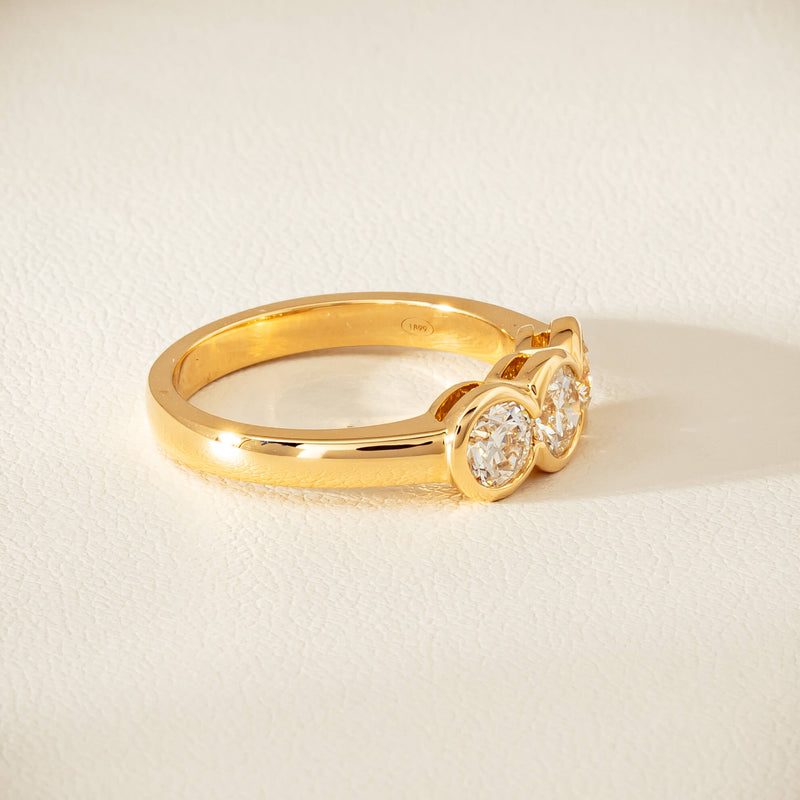 18ct Yellow Gold 1.17ct Diamond Three-Stone Natalia Ring - Ring - Walker & Hall