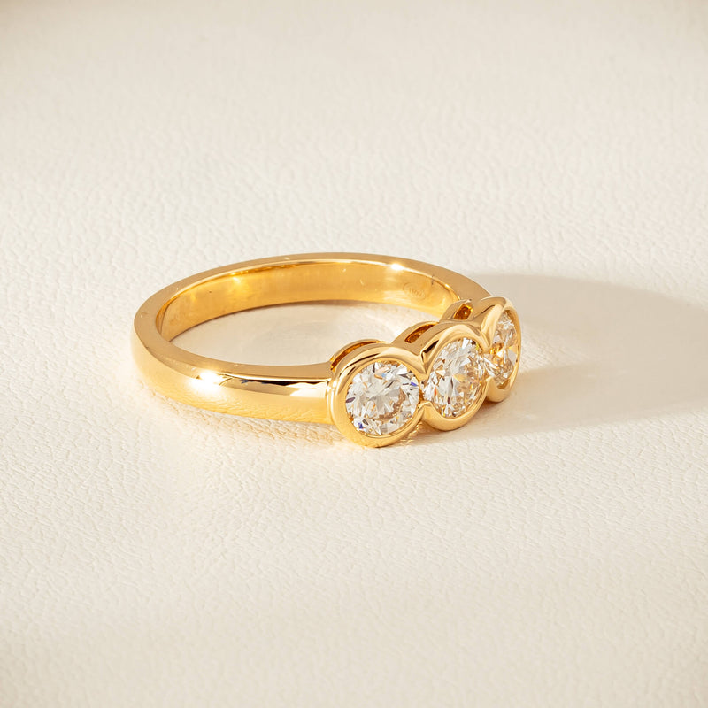 18ct Yellow Gold 1.17ct Diamond Three-Stone Natalia Ring - Ring - Walker & Hall