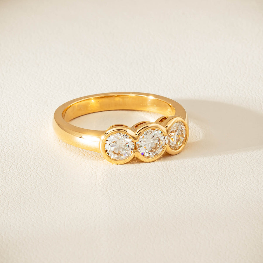 18ct Yellow Gold 1.17ct Diamond Three-Stone Natalia Ring - Ring - Walker & Hall