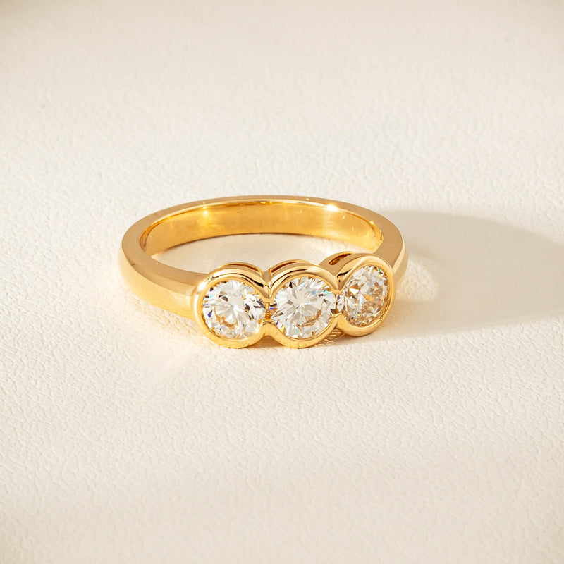 18ct Yellow Gold 1.17ct Diamond Three-Stone Natalia Ring - Ring - Walker & Hall