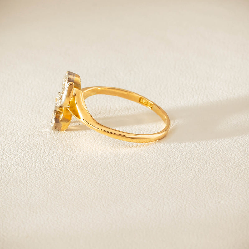 Vintage 18ct Yellow & White Gold .41ct Diamond Twist Ring - Ring - Walker & Hall