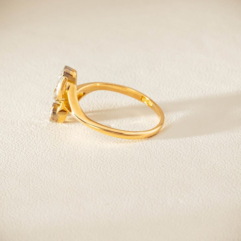 Vintage 18ct Yellow & White Gold .41ct Diamond Twist Ring - Ring - Walker & Hall