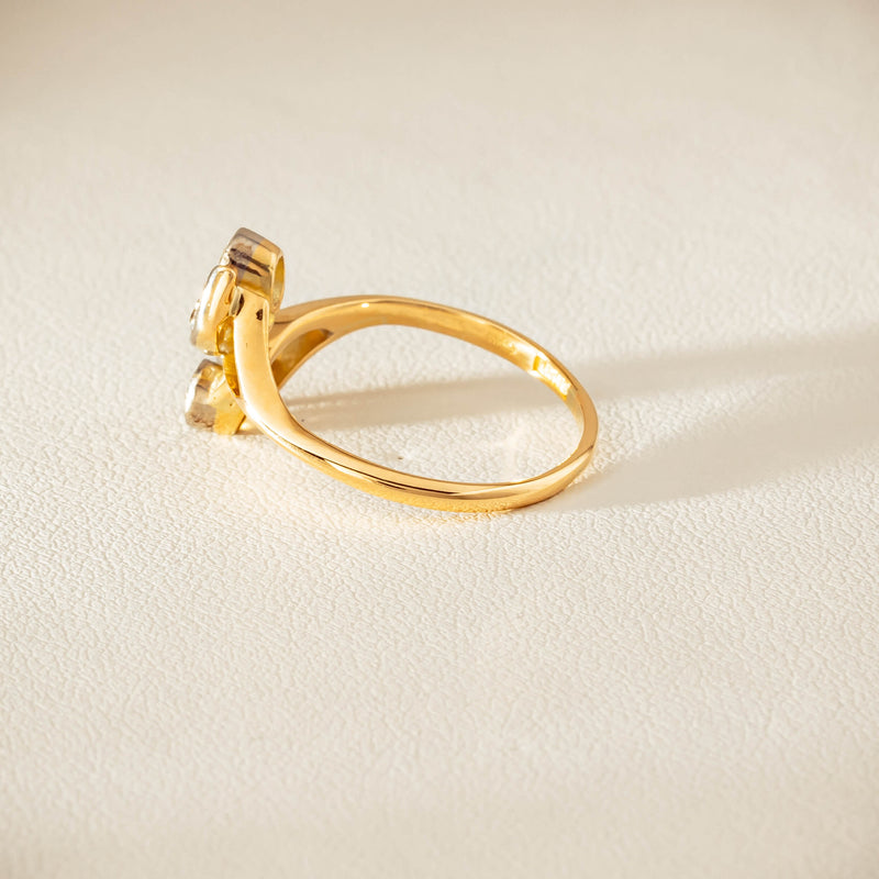Vintage 18ct Yellow & White Gold .41ct Diamond Twist Ring - Ring - Walker & Hall