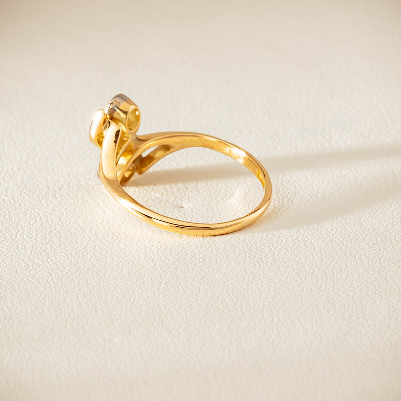 Vintage 18ct Yellow & White Gold .41ct Diamond Twist Ring - Ring - Walker & Hall