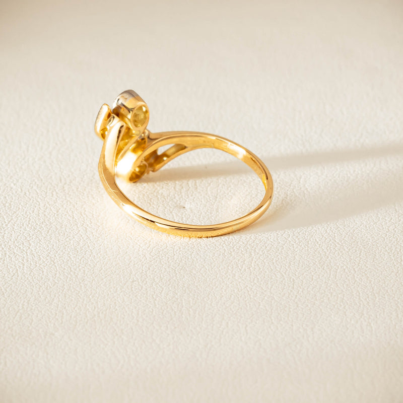 Vintage 18ct Yellow & White Gold .41ct Diamond Twist Ring - Ring - Walker & Hall