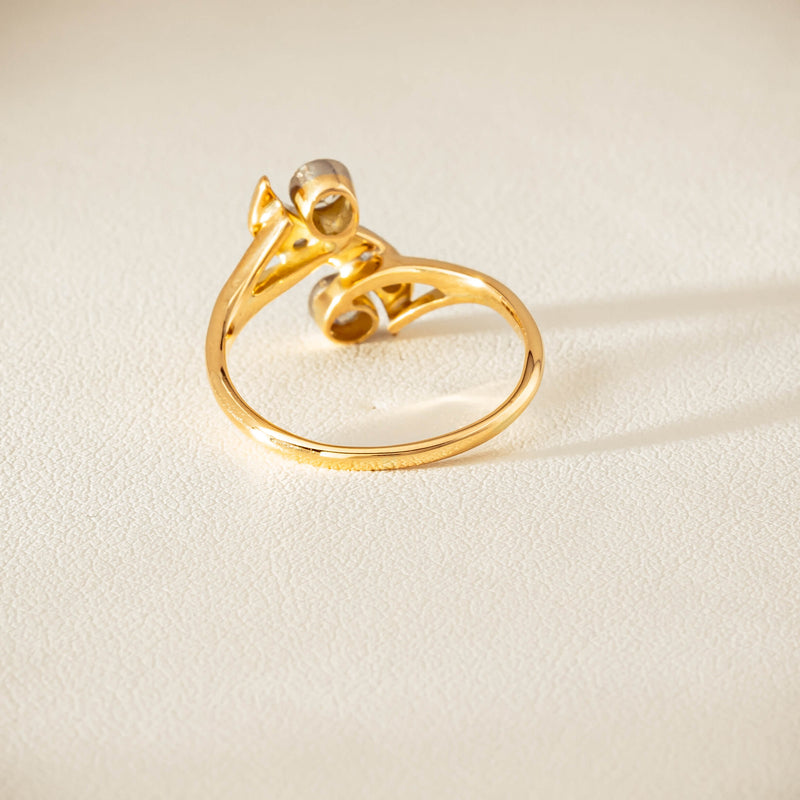 Vintage 18ct Yellow & White Gold .41ct Diamond Twist Ring - Ring - Walker & Hall