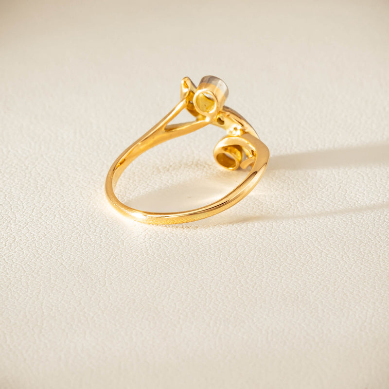 Vintage 18ct Yellow & White Gold .41ct Diamond Twist Ring - Ring - Walker & Hall