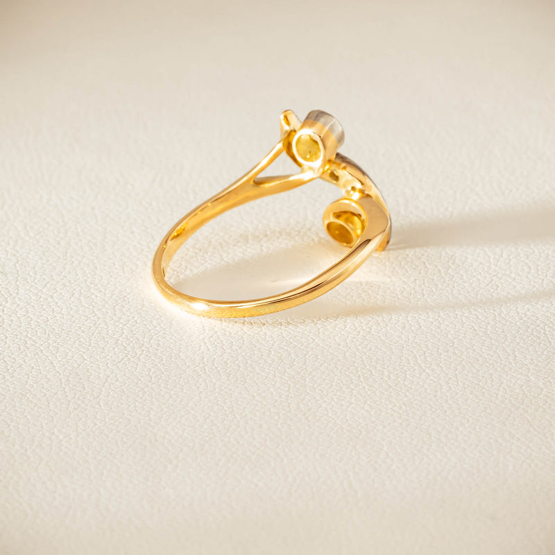 Vintage 18ct Yellow & White Gold .41ct Diamond Twist Ring - Ring - Walker & Hall
