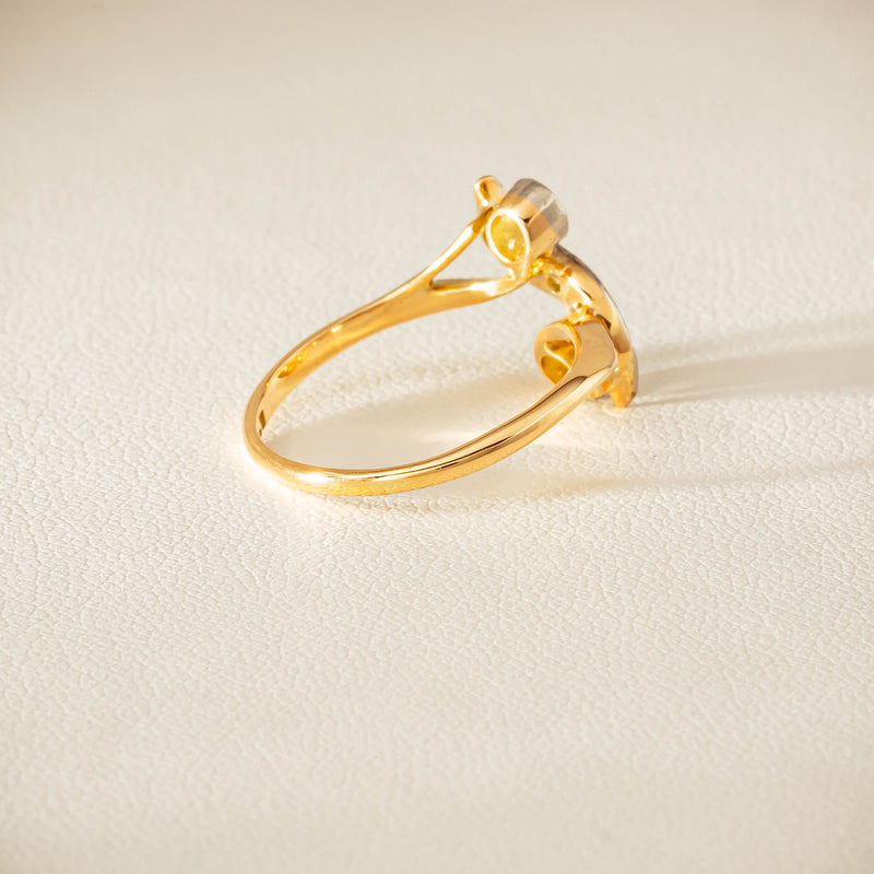 Vintage 18ct Yellow & White Gold .41ct Diamond Twist Ring - Ring - Walker & Hall