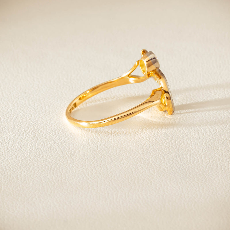 Vintage 18ct Yellow & White Gold .41ct Diamond Twist Ring - Ring - Walker & Hall
