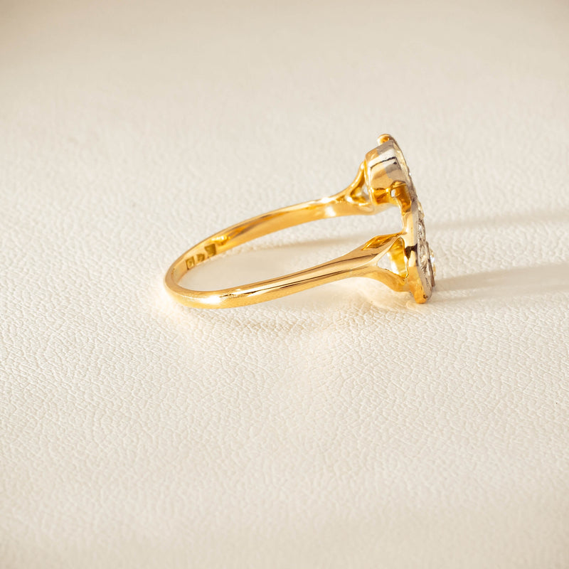 Vintage 18ct Yellow & White Gold .41ct Diamond Twist Ring - Ring - Walker & Hall