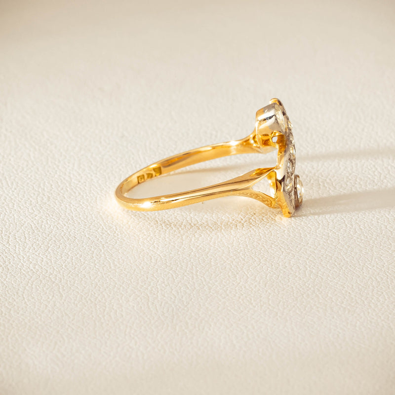 Vintage 18ct Yellow & White Gold .41ct Diamond Twist Ring - Ring - Walker & Hall