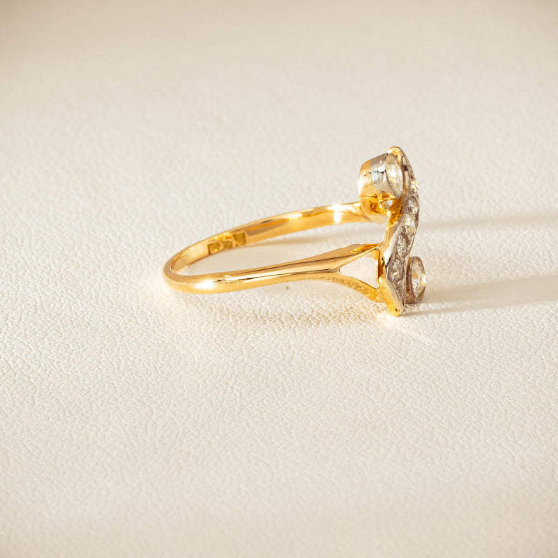 Vintage 18ct Yellow & White Gold .41ct Diamond Twist Ring - Ring - Walker & Hall