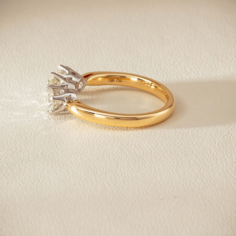 18ct Yellow Gold 1.60ct Diamond Trilogy Ring - Ring - Walker & Hall