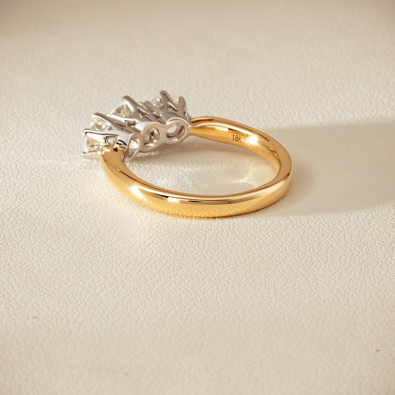 18ct Yellow Gold 1.60ct Diamond Trilogy Ring - Ring - Walker & Hall