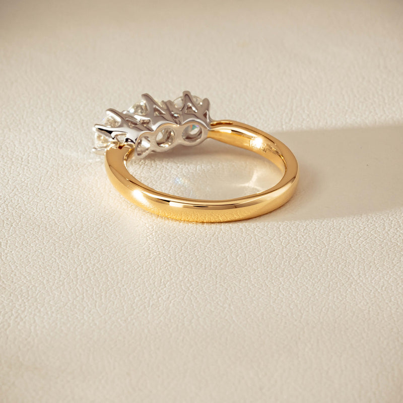 18ct Yellow Gold 1.60ct Diamond Trilogy Ring - Ring - Walker & Hall