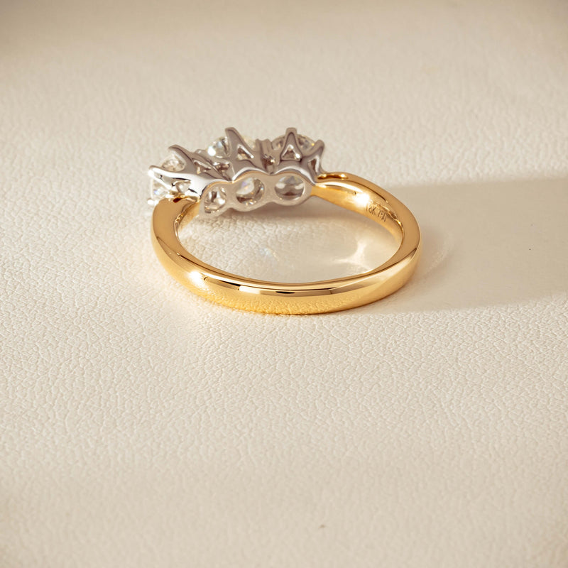 18ct Yellow Gold 1.60ct Diamond Trilogy Ring - Ring - Walker & Hall