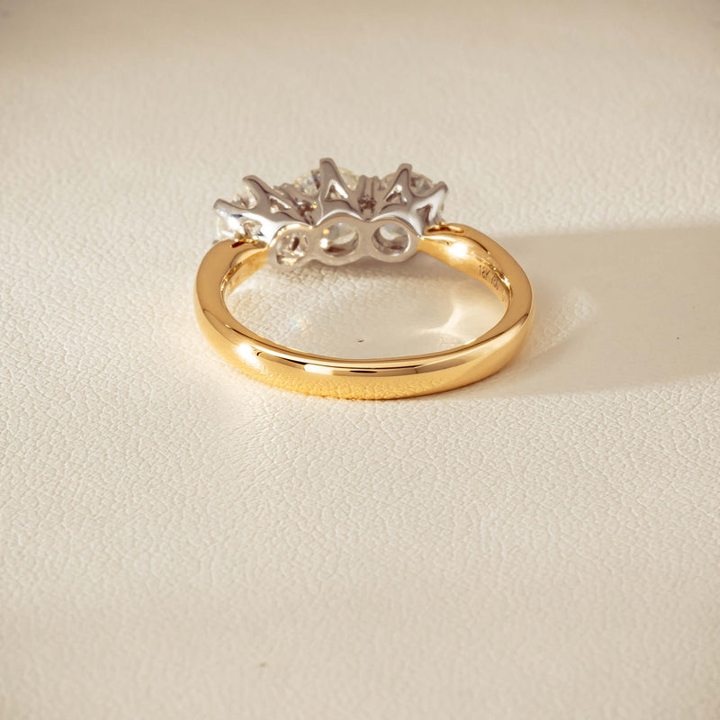 18ct Yellow Gold 1.60ct Diamond Trilogy Ring - Ring - Walker & Hall