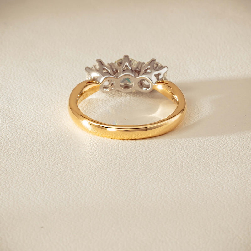 18ct Yellow Gold 1.60ct Diamond Trilogy Ring - Ring - Walker & Hall