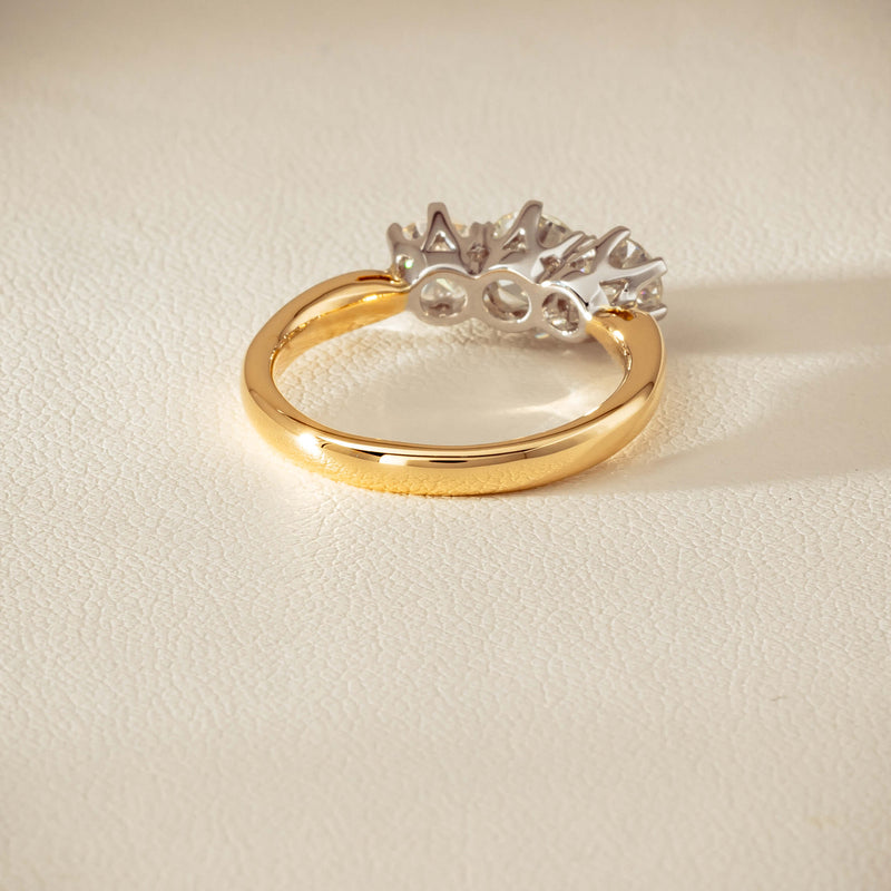 18ct Yellow Gold 1.60ct Diamond Trilogy Ring - Ring - Walker & Hall