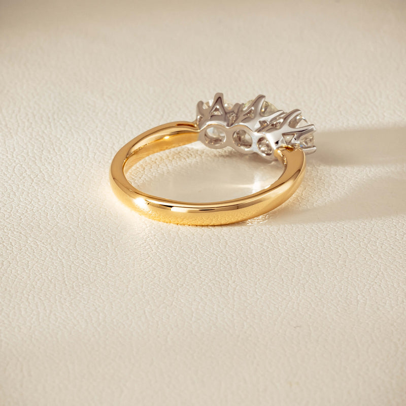 18ct Yellow Gold 1.60ct Diamond Trilogy Ring - Ring - Walker & Hall
