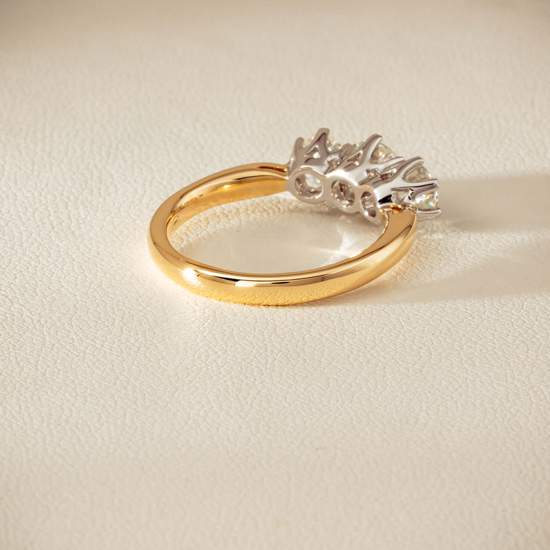 18ct Yellow Gold 1.60ct Diamond Trilogy Ring - Ring - Walker & Hall