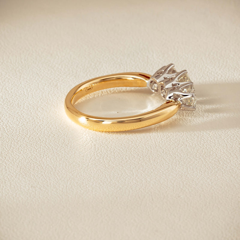 18ct Yellow Gold 1.60ct Diamond Trilogy Ring - Ring - Walker & Hall