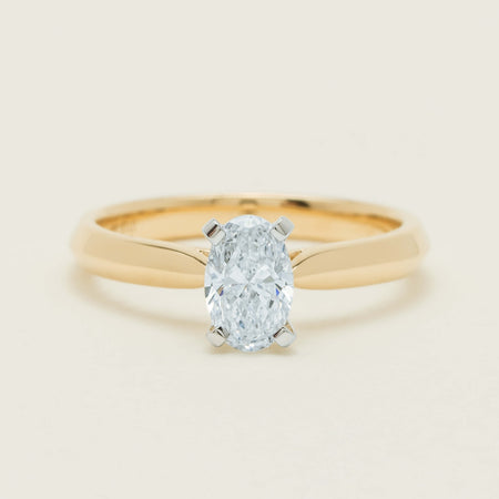 18ct Yellow Gold .81ct Oval Cut Diamond Venetian Ring - Ring - Walker & Hall