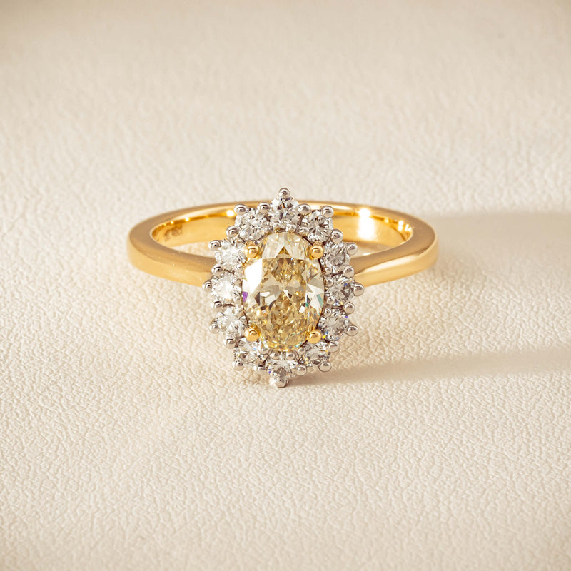 18ct Yellow Gold 1.01ct Fancy Oval Diamond Belle Ring - Ring - Walker & Hall