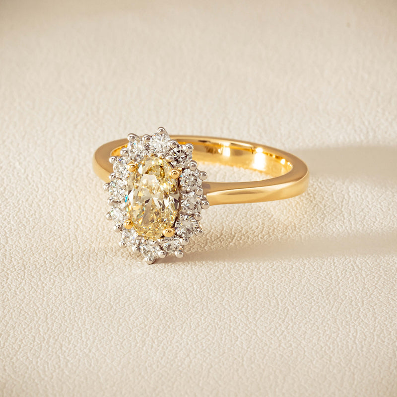 18ct Yellow Gold 1.01ct Fancy Oval Diamond Belle Ring - Ring - Walker & Hall