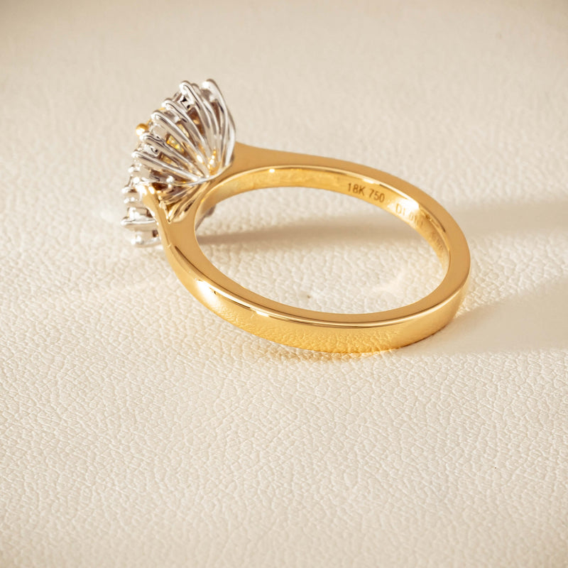 18ct Yellow Gold 1.01ct Fancy Oval Diamond Belle Ring - Ring - Walker & Hall
