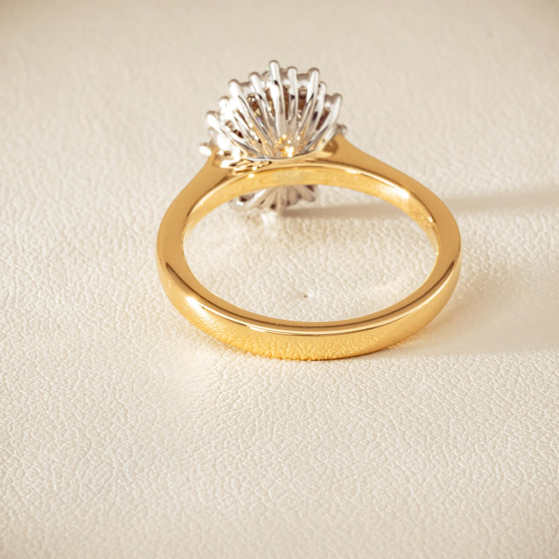 18ct Yellow Gold 1.01ct Fancy Oval Diamond Belle Ring - Ring - Walker & Hall