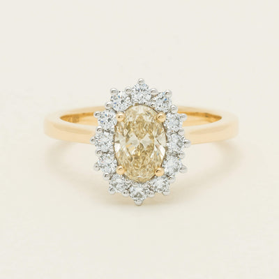 18ct Yellow Gold 1.01ct Fancy Oval Diamond Belle Ring - Ring - Walker & Hall