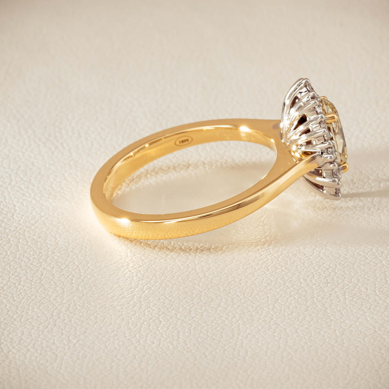 18ct Yellow Gold 1.01ct Fancy Oval Diamond Belle Ring - Ring - Walker & Hall