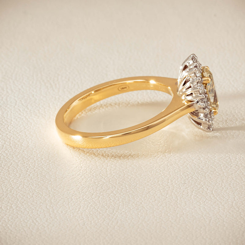 18ct Yellow Gold 1.01ct Fancy Oval Diamond Belle Ring - Ring - Walker & Hall